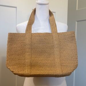 Draper James Elegant Tan Woven Handbag Vacation Beach